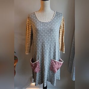 April Cornell Gray and Yellow Floral Tunic